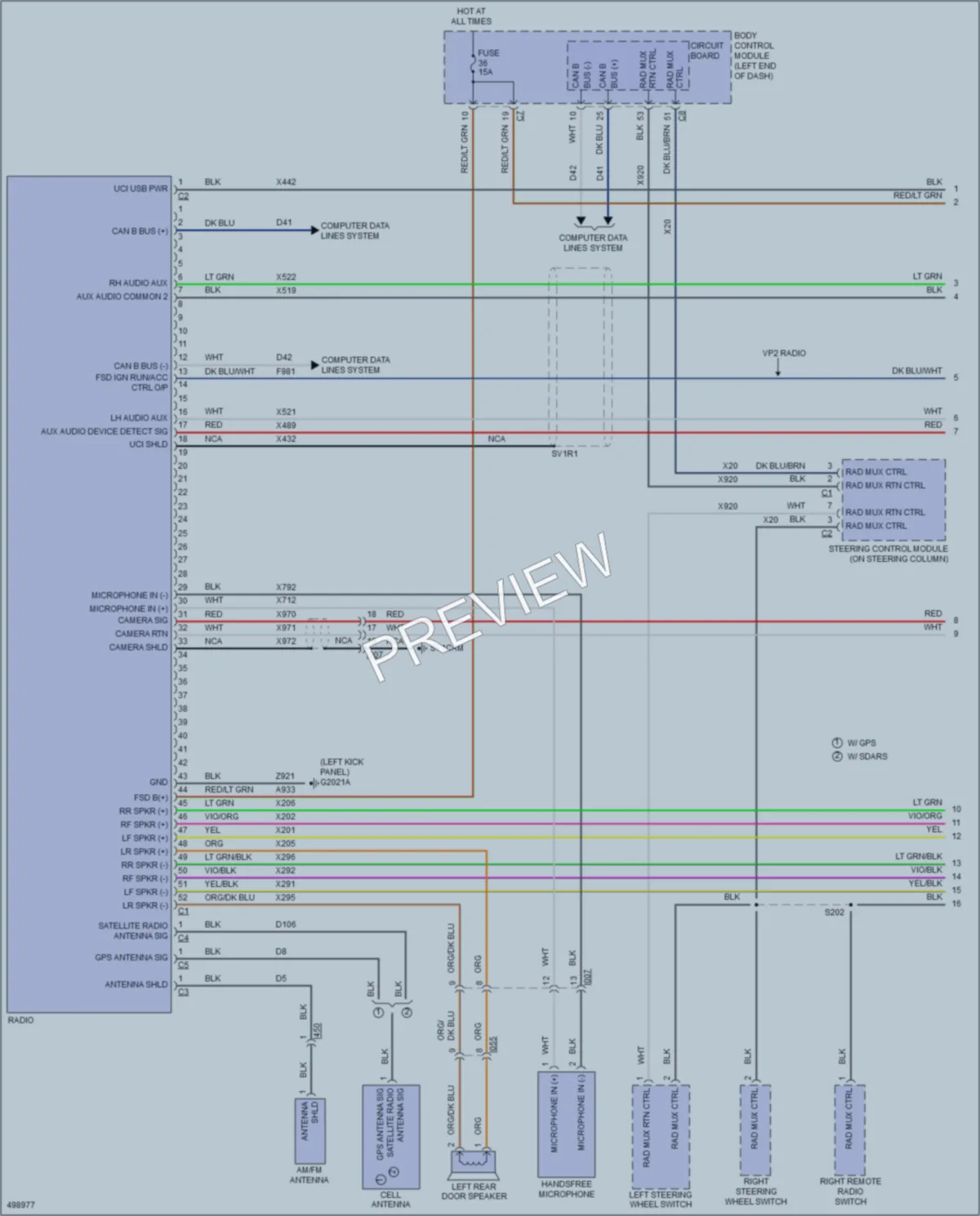 2016 Fiat 500L Navigation wiring diagram preview