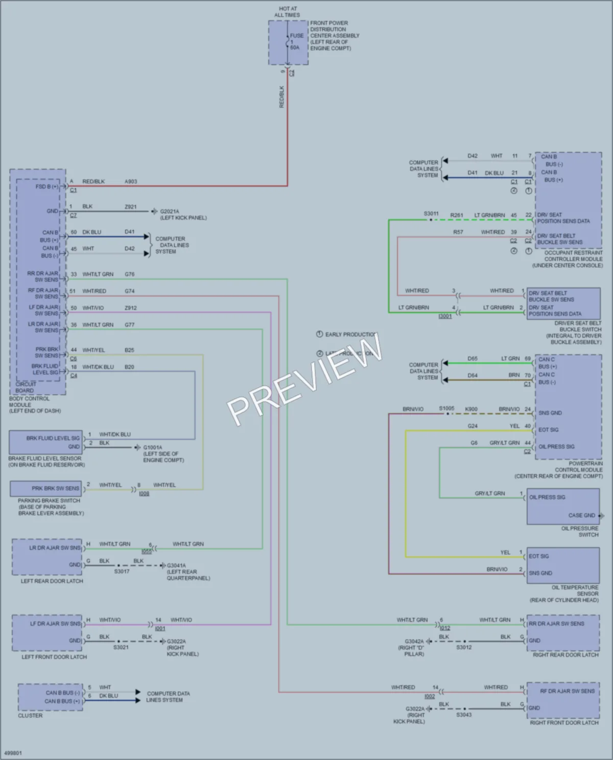 2016 Fiat 500L Warning Systems wiring diagram preview