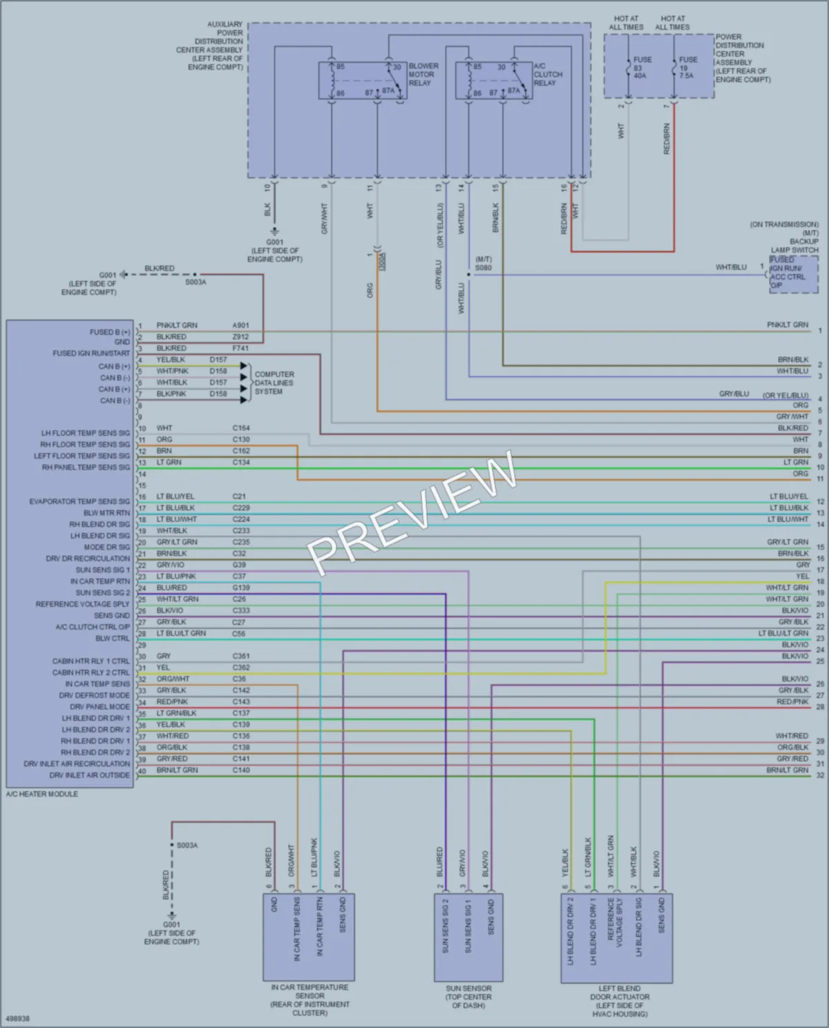 2016 Fiat 500X Air Conditioning wiring diagram preview