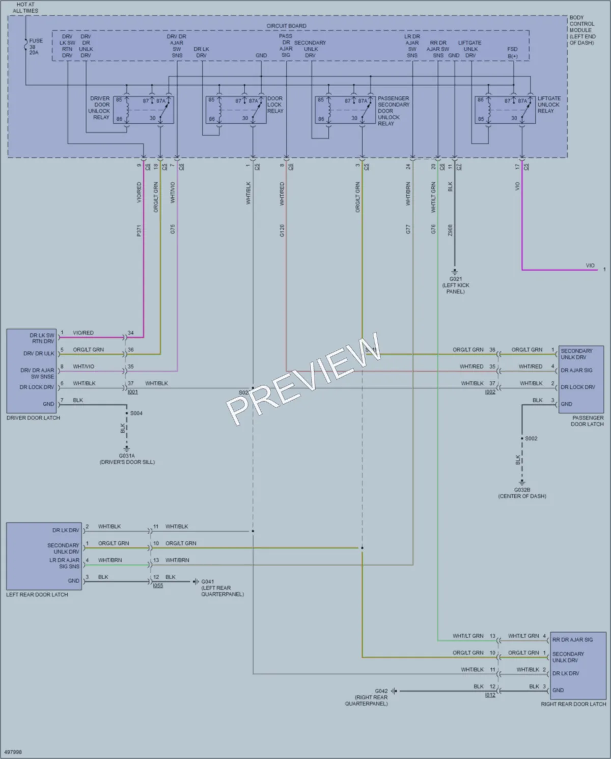2016 Fiat 500X Anti Theft wiring diagram preview