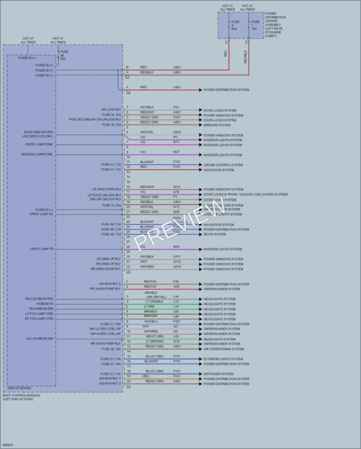 2016 Fiat 500X Body Control Modules wiring diagram preview