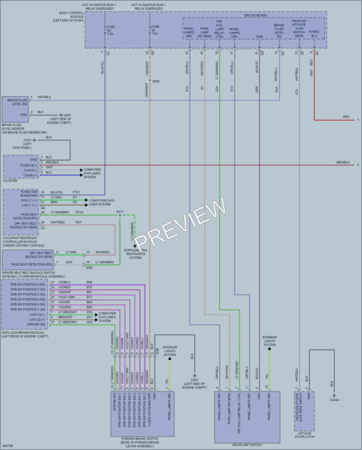 2016 Fiat 500X Warning Systems wiring diagram preview
