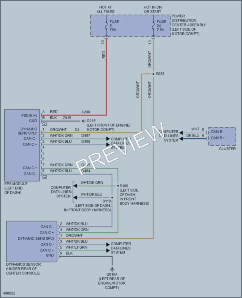 2016 Fiat 500e Electronic Power Steering wiring diagram preview