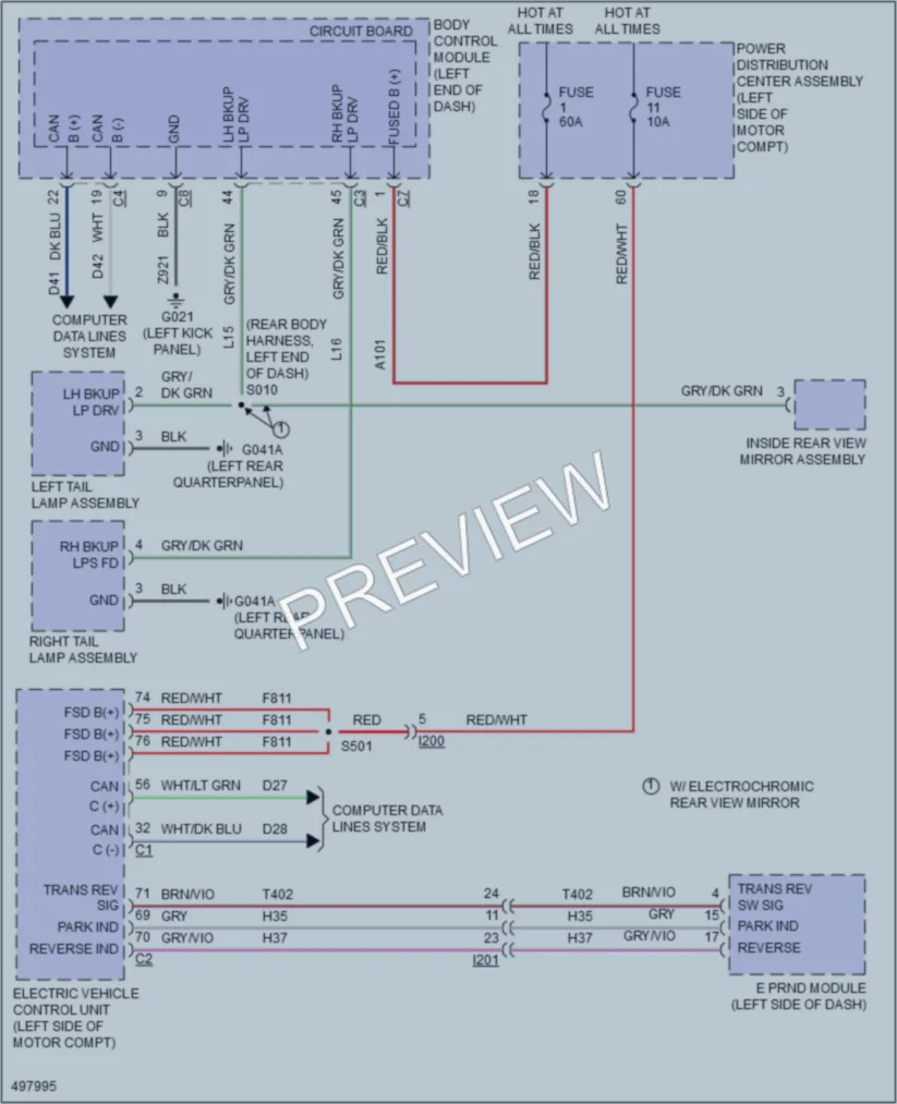 2016 Fiat 500e Exterior Lights wiring diagram preview