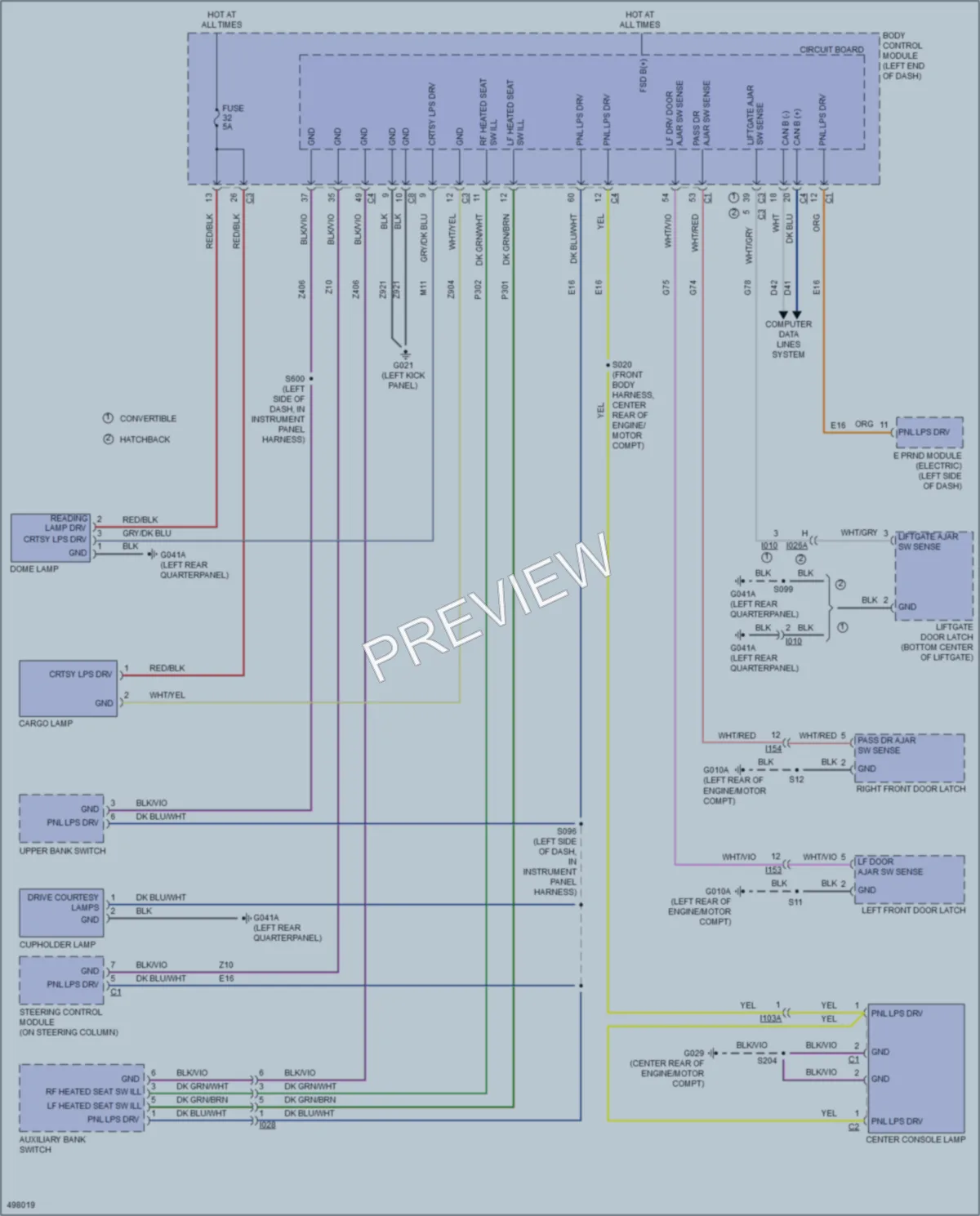 2016 Fiat 500e Interior Lights wiring diagram preview