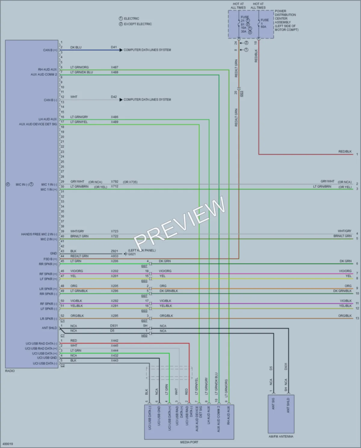 2016 Fiat 500e Radio wiring diagram preview