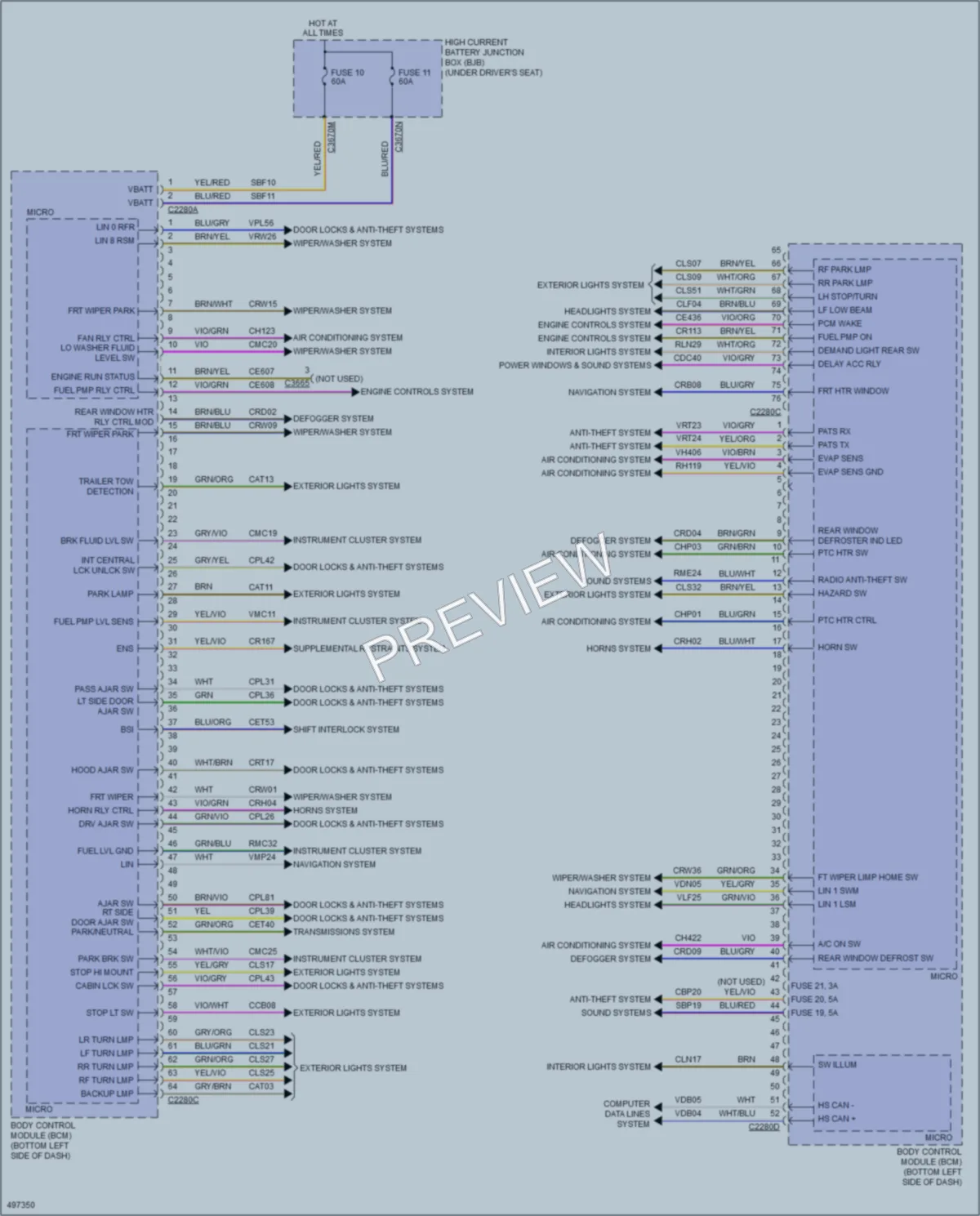 2016 Ford 150Transit Body Control Modules wiring diagram preview