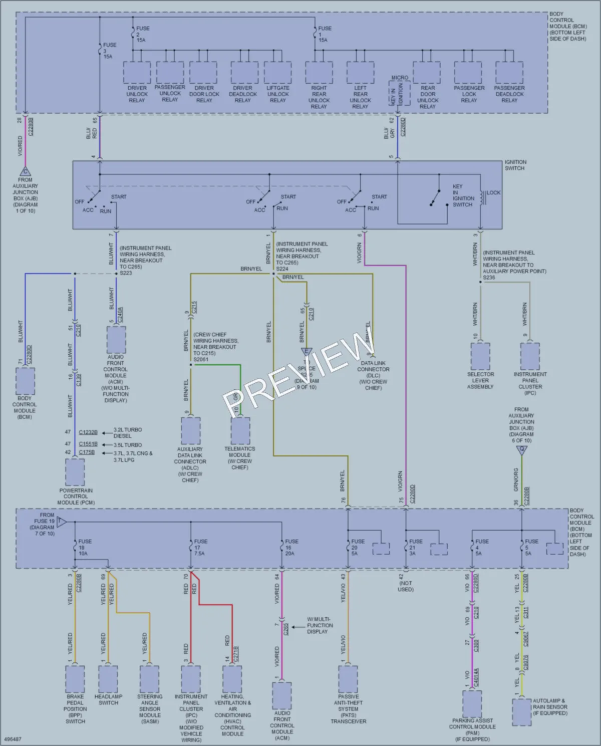 2016 Ford 150Transit Power Distribution wiring diagram preview