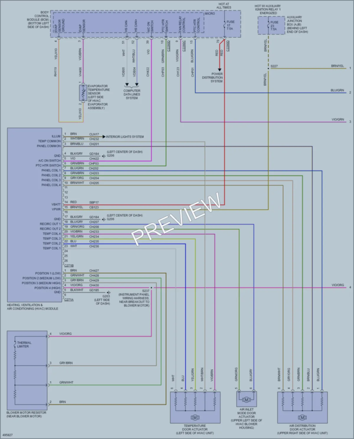2016 Ford 250Transit Air Conditioning wiring diagram preview