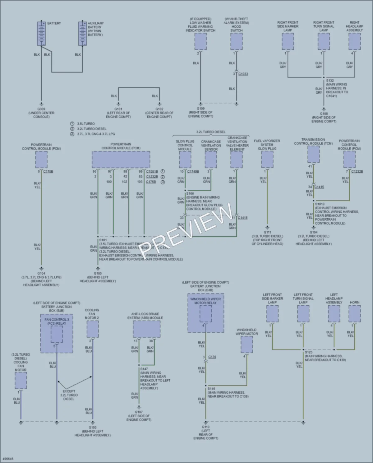 2016 Ford 250Transit Ground Distribution wiring diagram preview