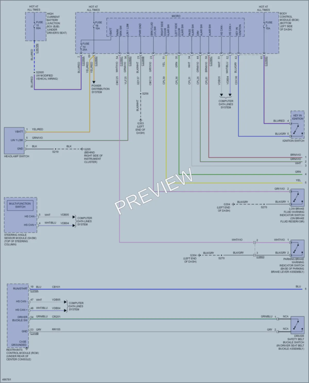 2016 Ford 250Transit Warning Systems wiring diagram preview