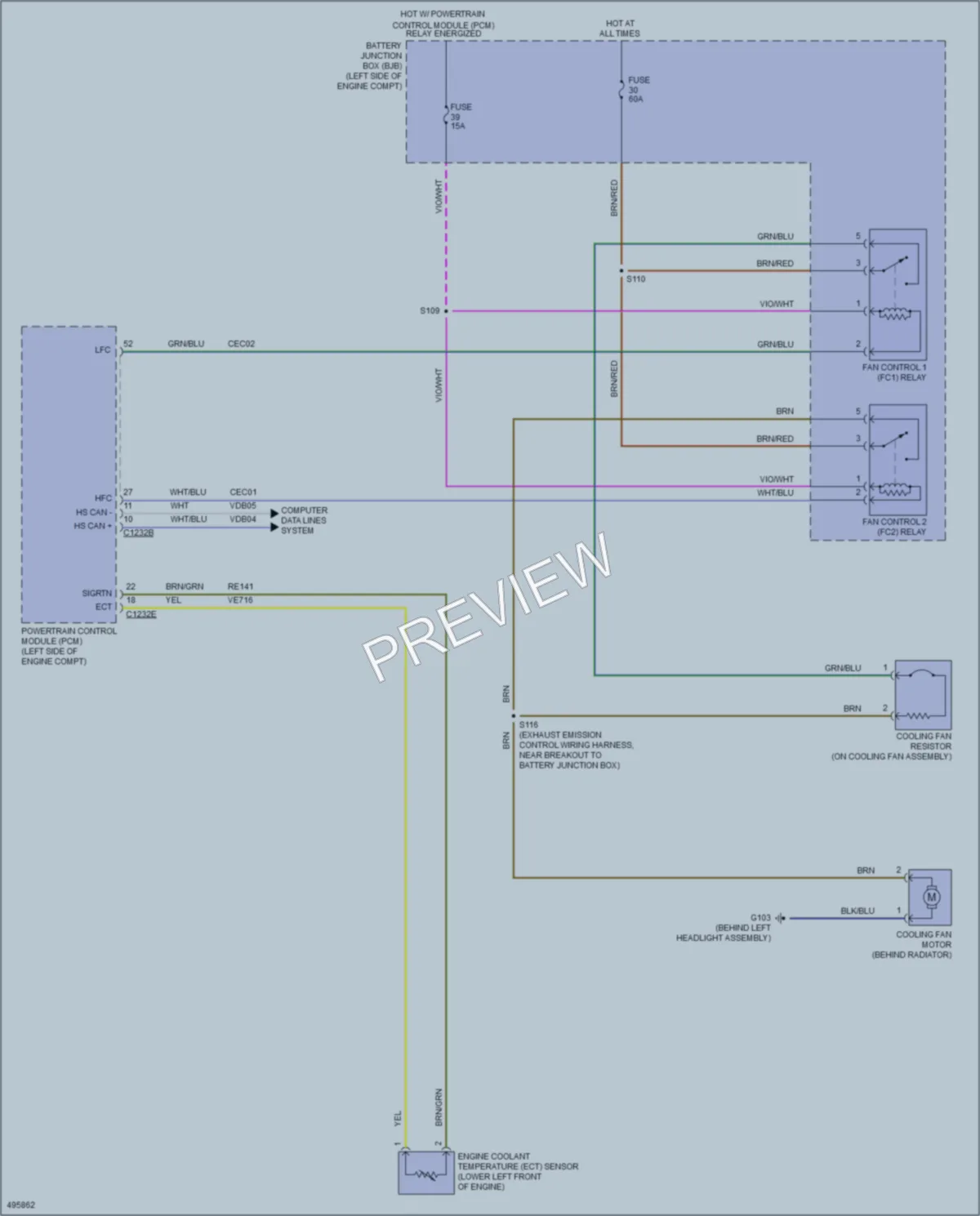 2016 Ford 350HDTransit Cooling Fan wiring diagram preview