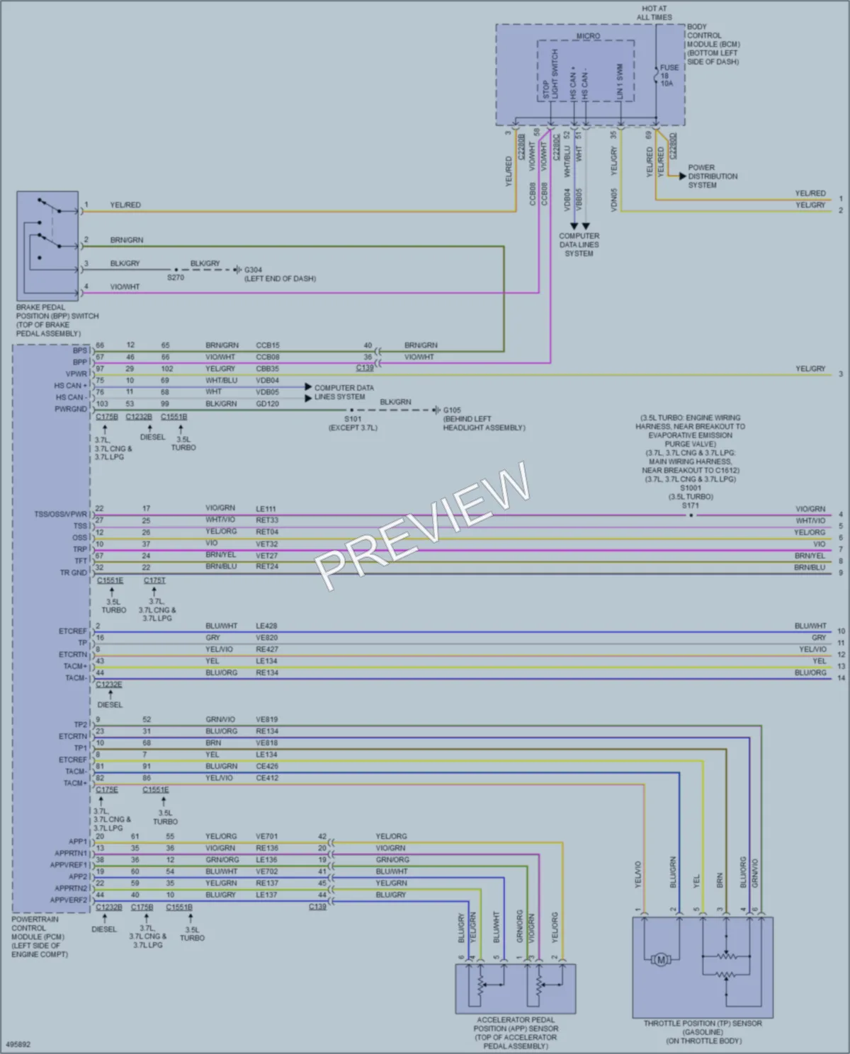 2016 Ford 350HDTransit Cruise Control wiring diagram preview