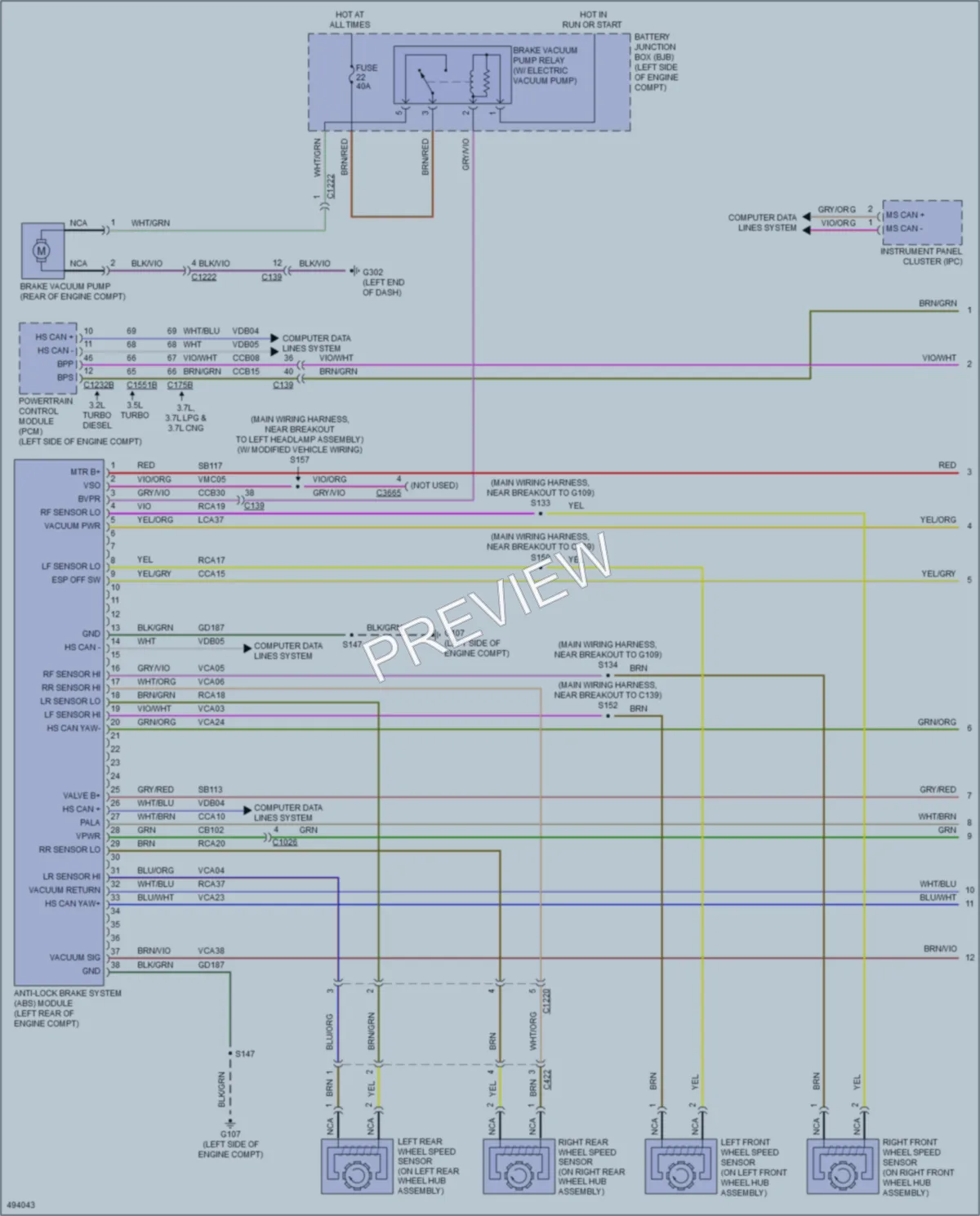 2016 Ford 350Transit Anti Lock Brakes wiring diagram preview