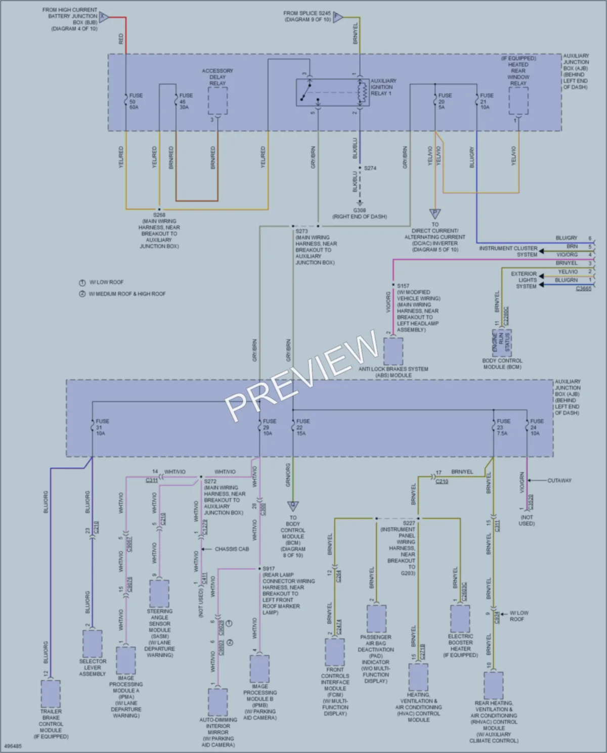 2016 Ford 350Transit Power Distribution wiring diagram preview