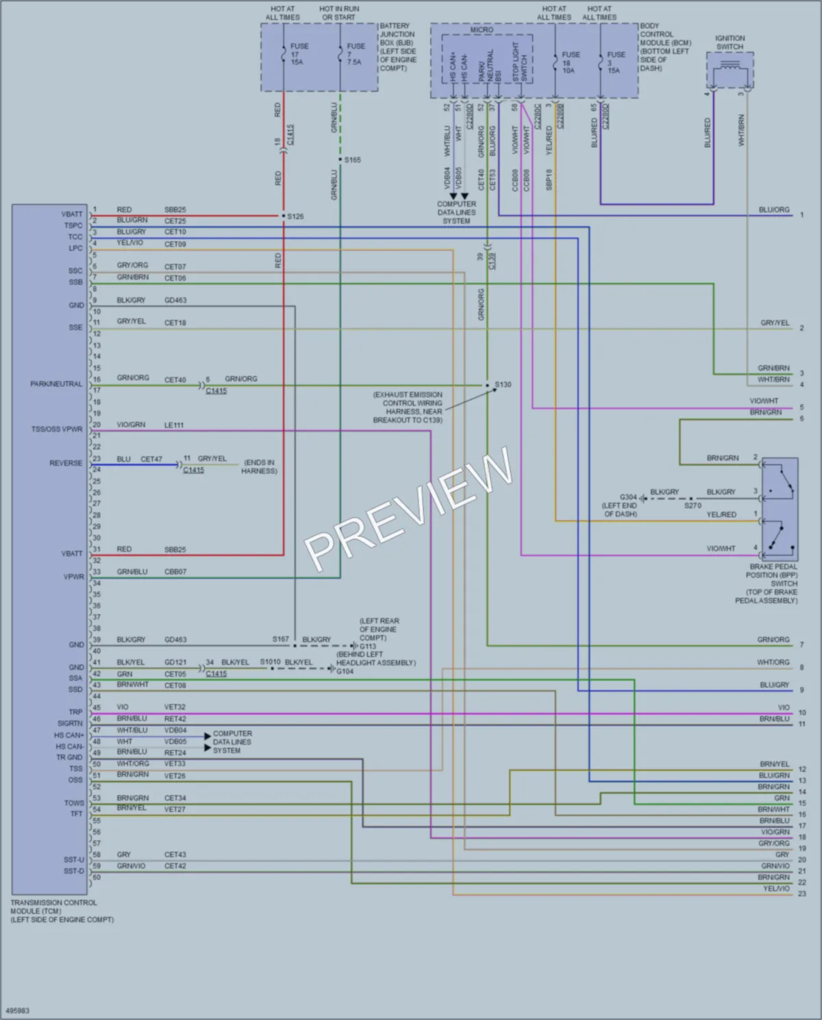 2016 Ford 350Transit Transmission wiring diagram preview