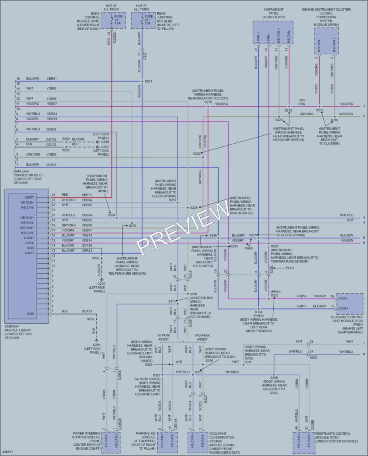 2016 Ford CMaxEnergi Computer Data Lines wiring diagram preview