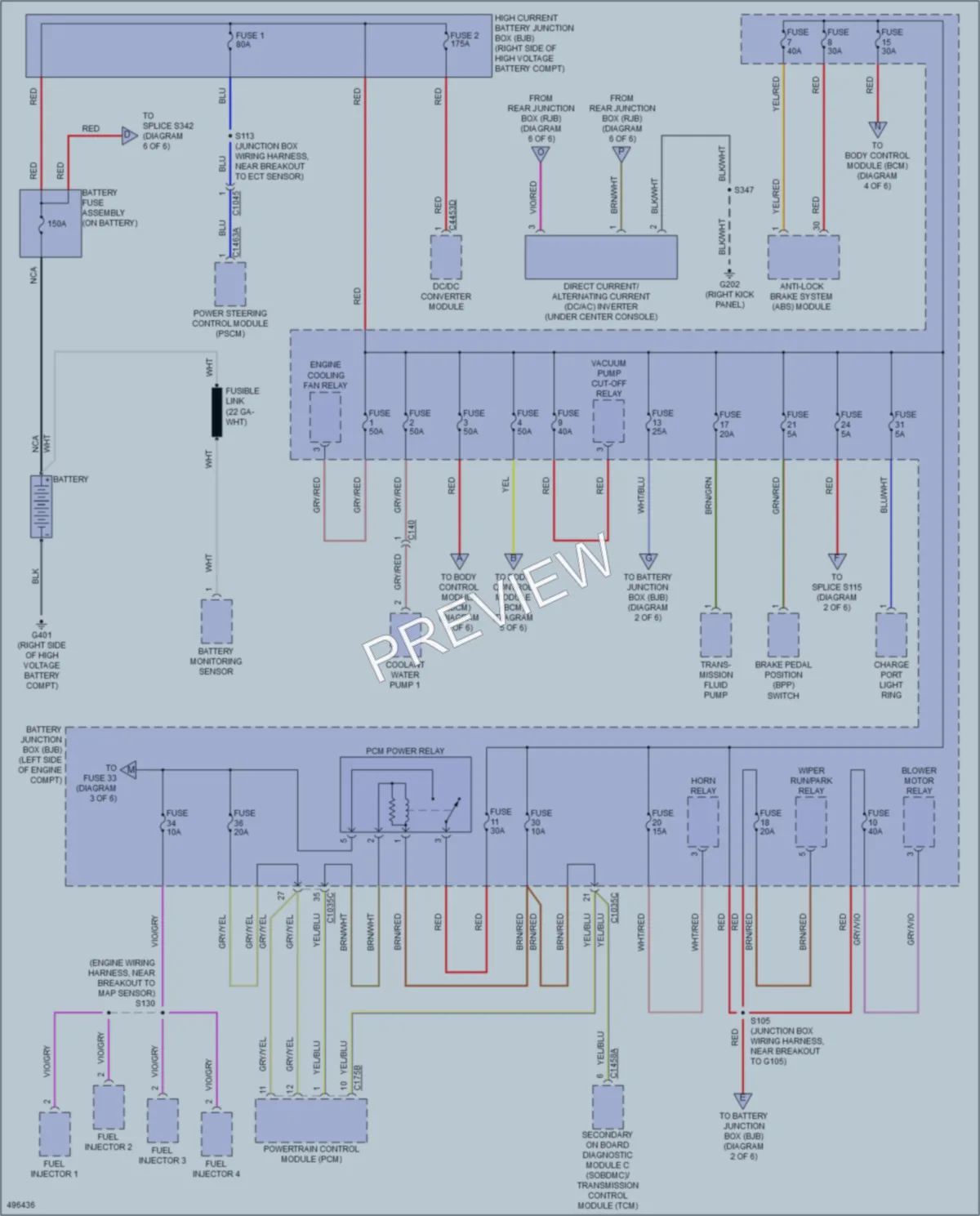 2016 Ford CMaxEnergi Power Distribution wiring diagram preview