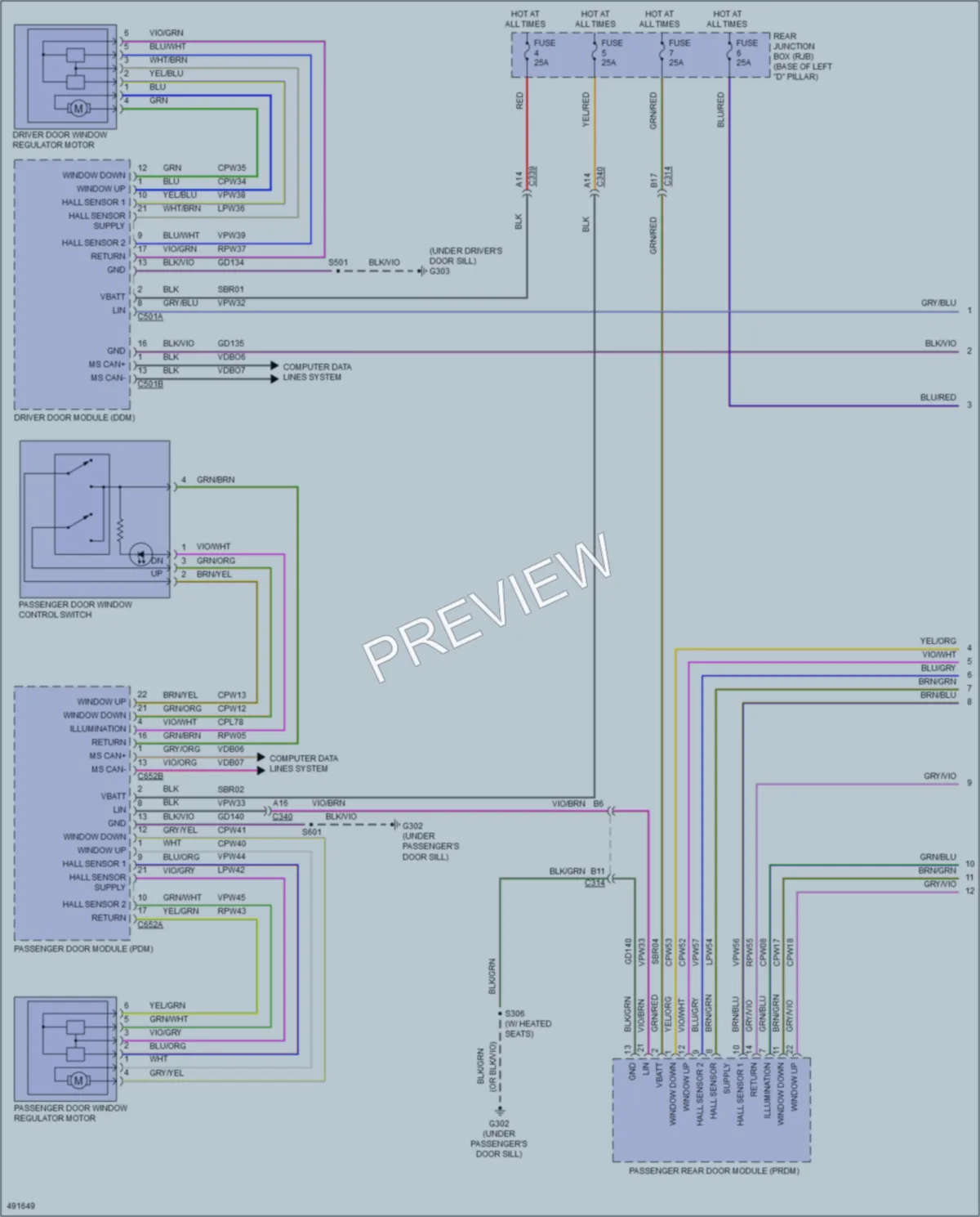 2016 Ford CMaxEnergi Power Windows wiring diagram preview