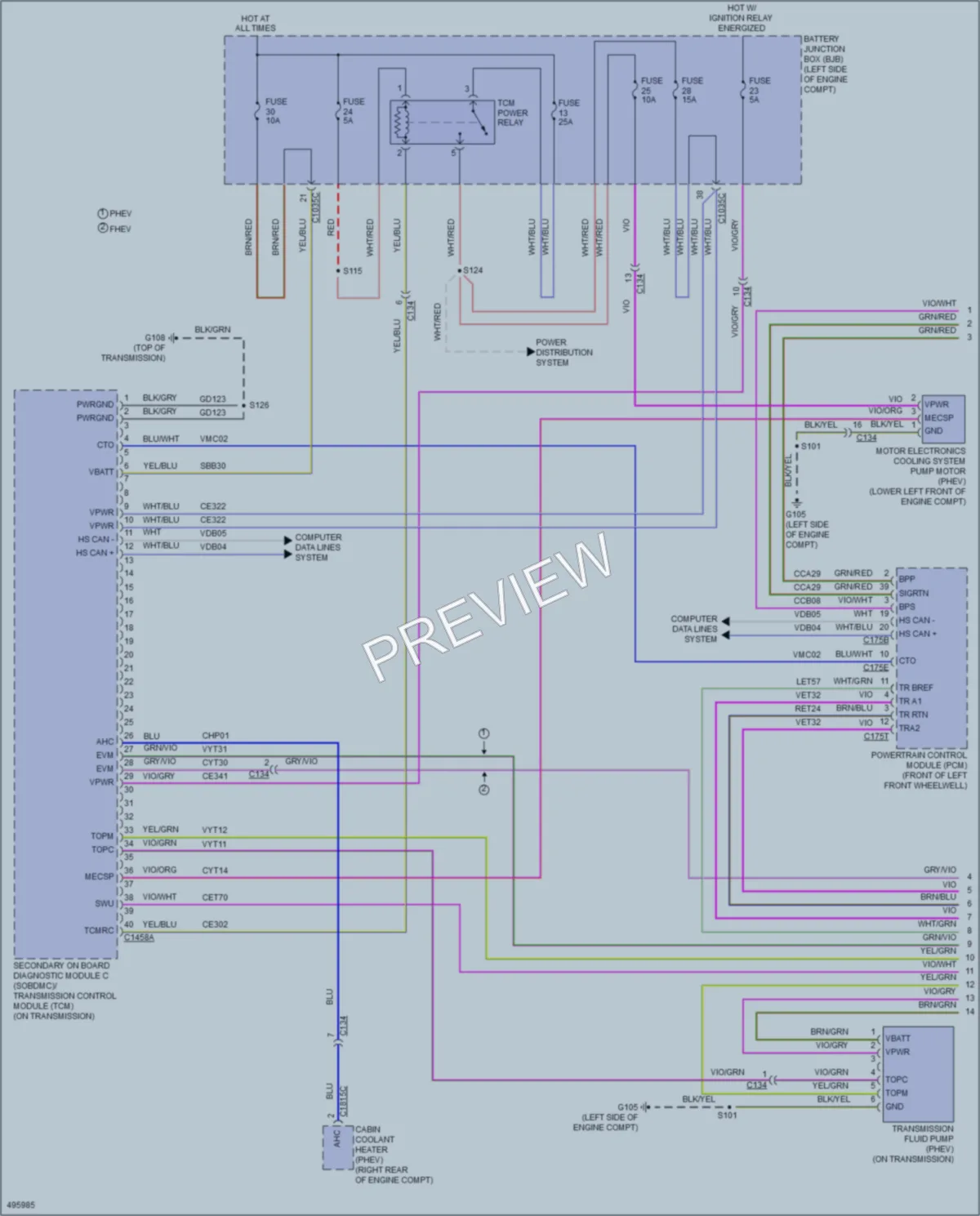 2016 Ford CMaxEnergi Transmission wiring diagram preview