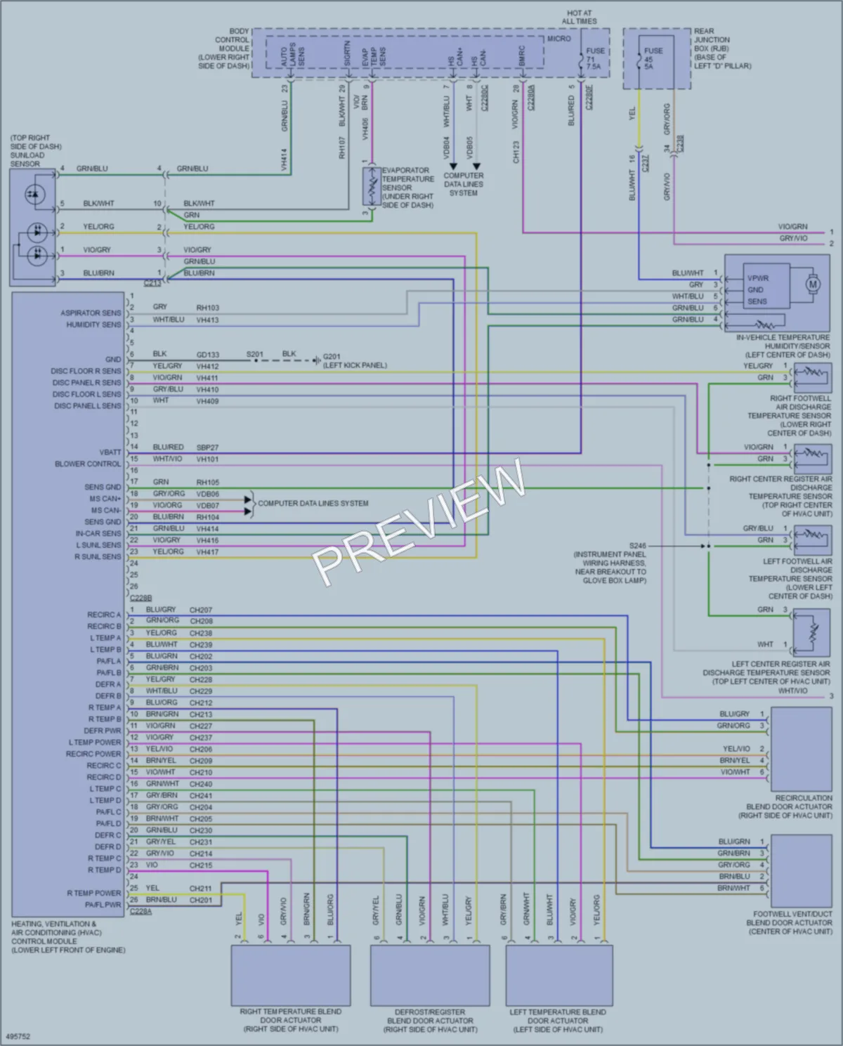 2016 Ford CMaxHybrid Air Conditioning wiring diagram preview
