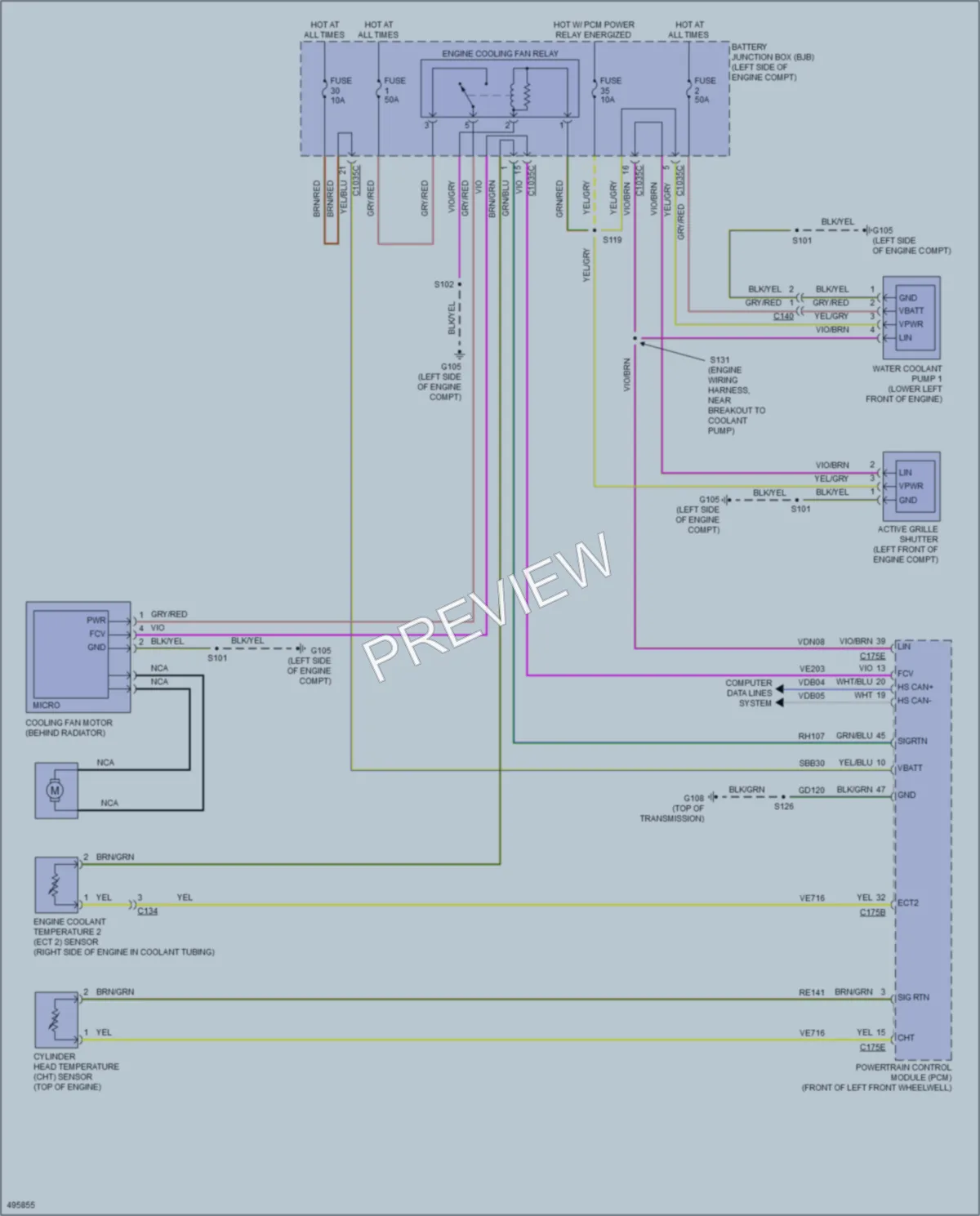 2016 Ford CMaxHybrid Cooling Fan wiring diagram preview