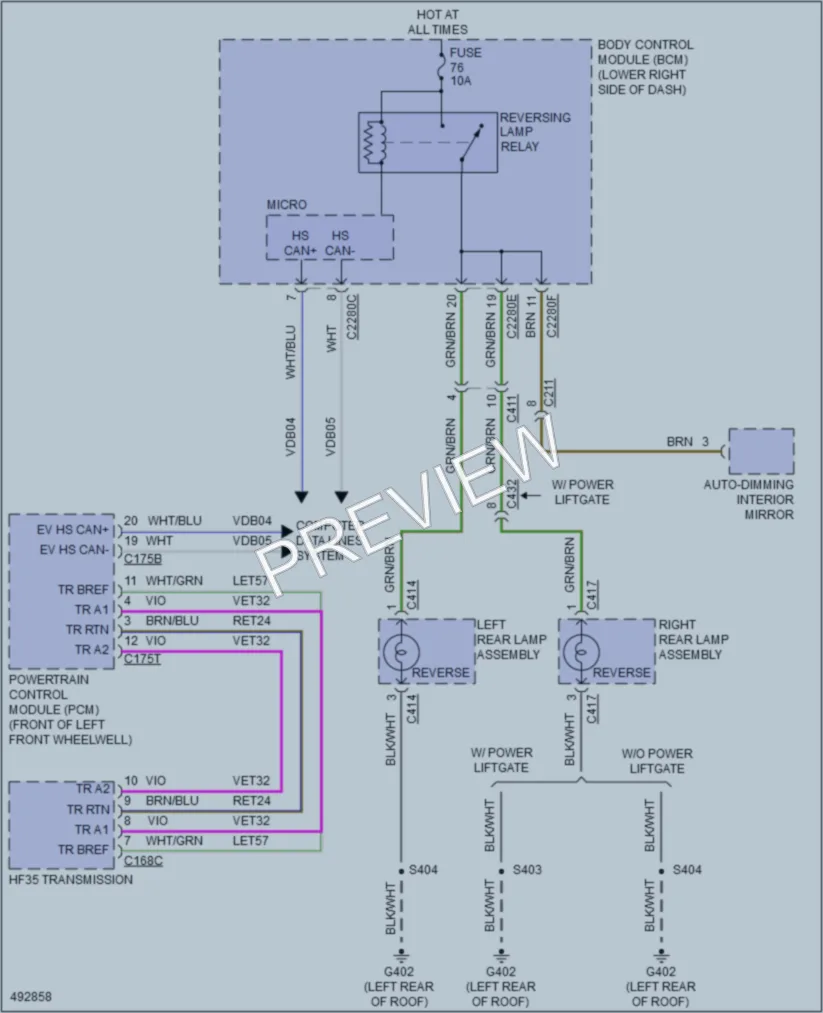 2016 Ford CMaxHybrid Exterior Lights wiring diagram preview