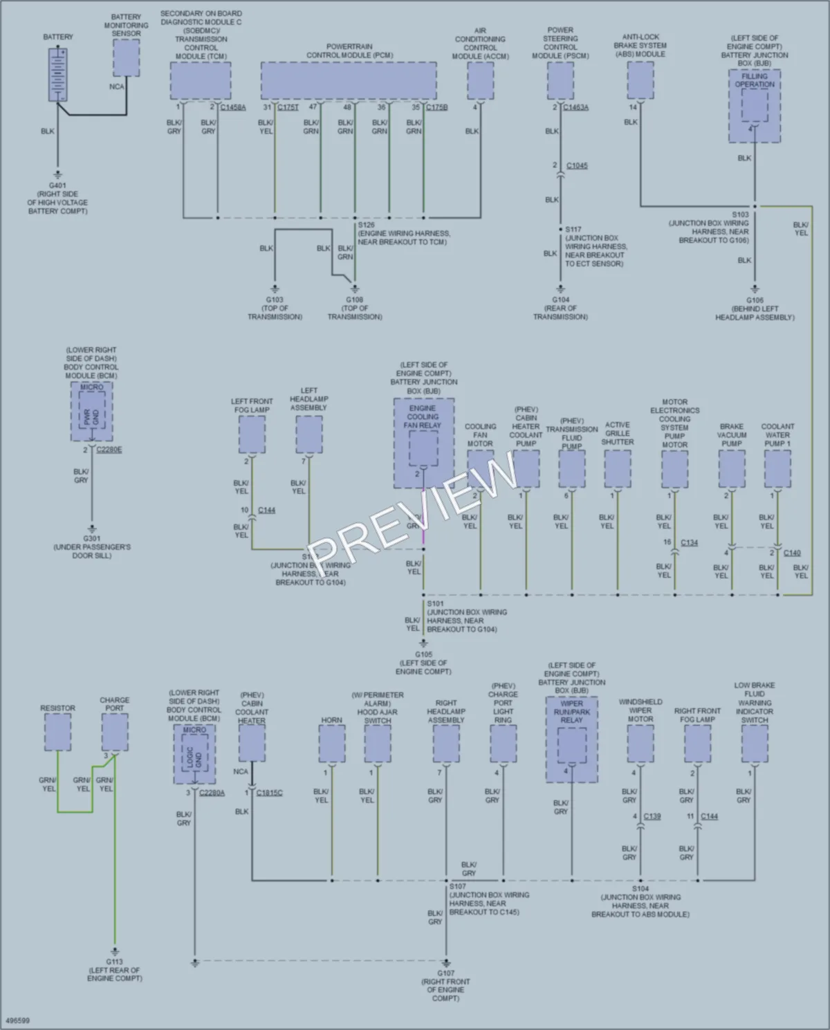 2016 Ford CMaxHybrid Ground Distribution wiring diagram preview