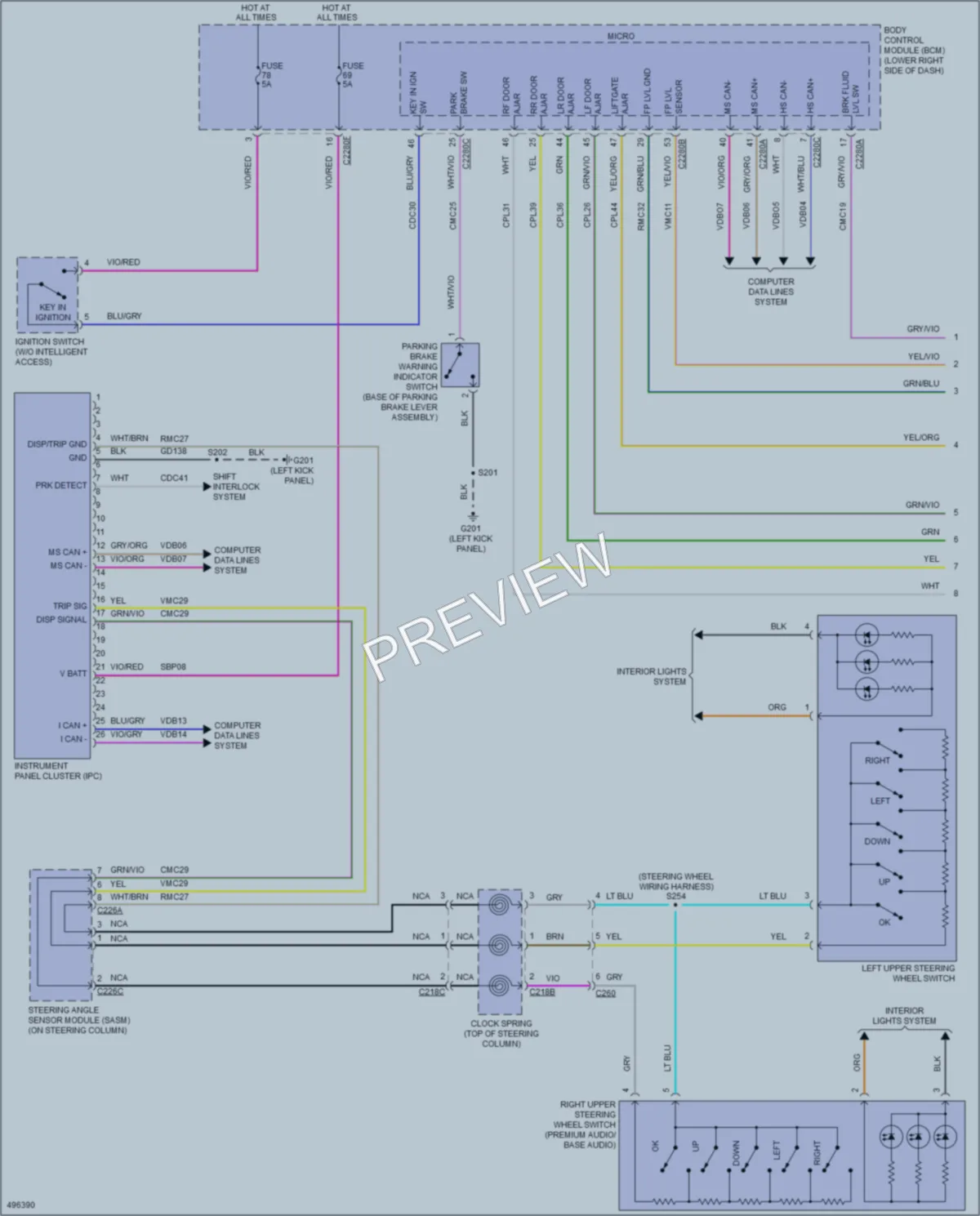 2016 Ford CMaxHybrid Instrument Cluster wiring diagram preview