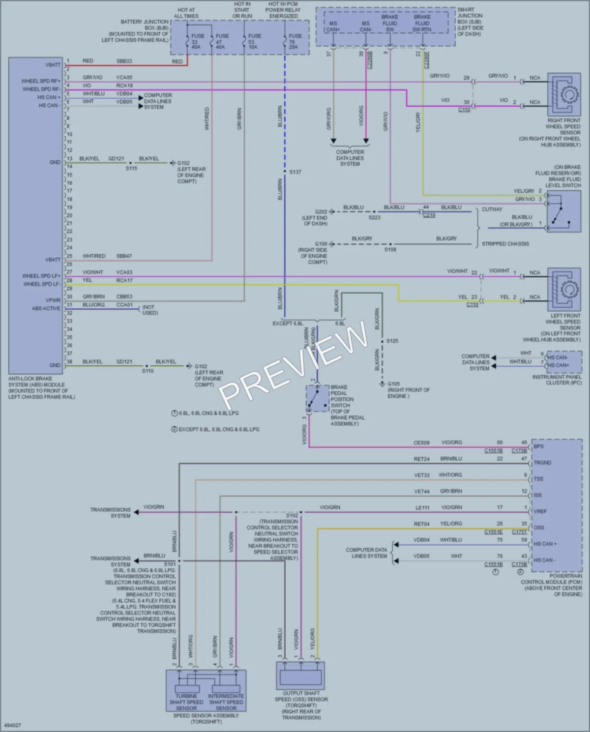 2016 Ford E350Econoline Anti Lock Brakes wiring diagram preview