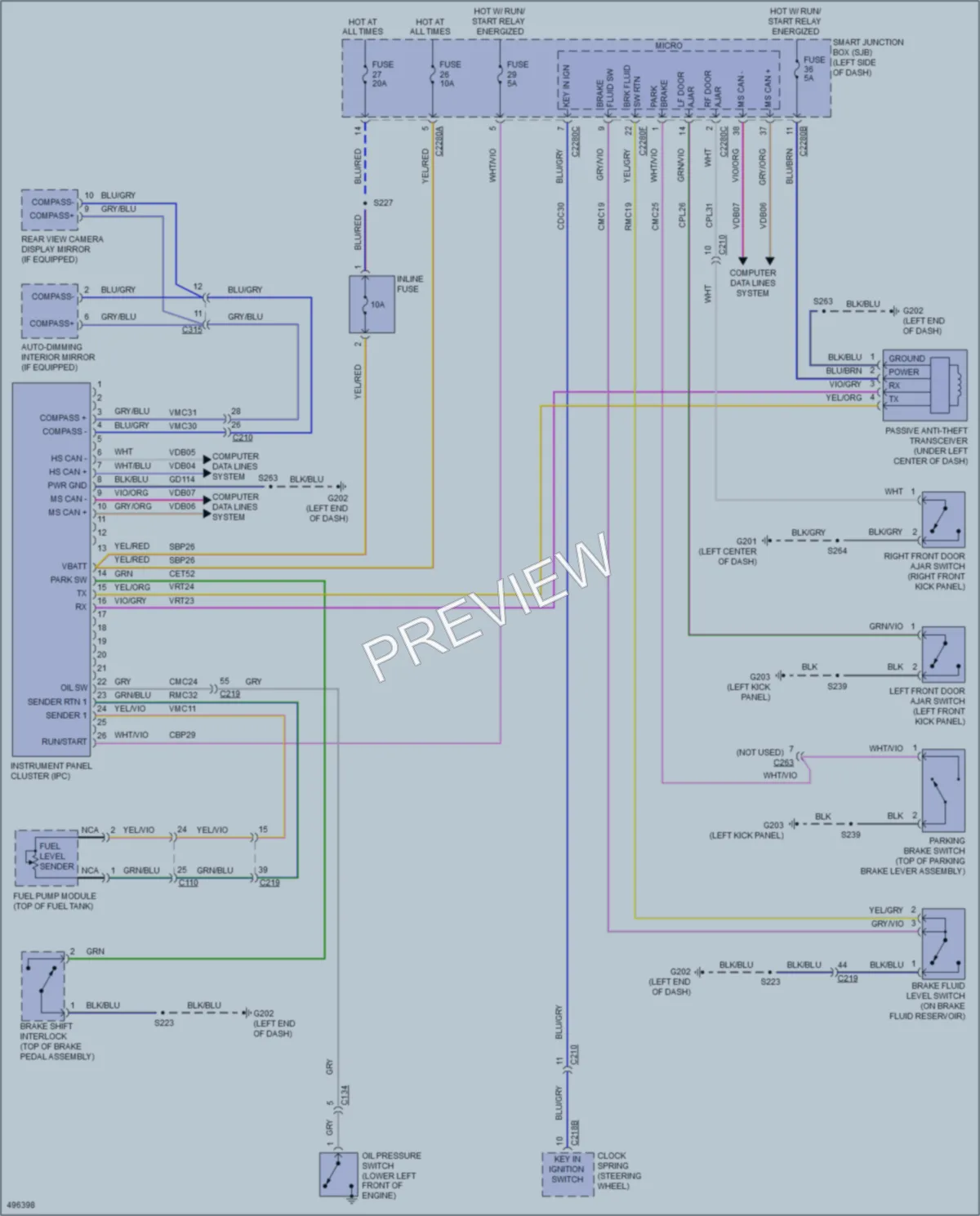 2016 Ford E350Econoline Instrument Cluster wiring diagram preview