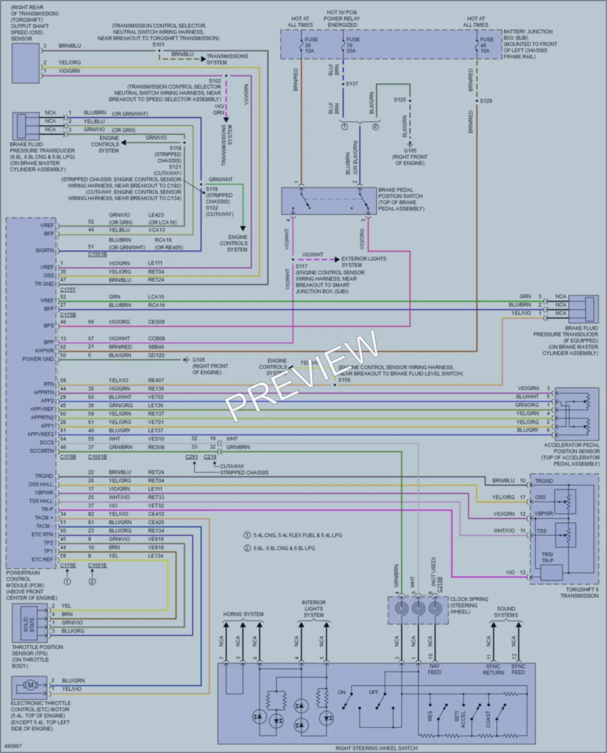 2016 Ford E450Econoline Cruise Control wiring diagram preview