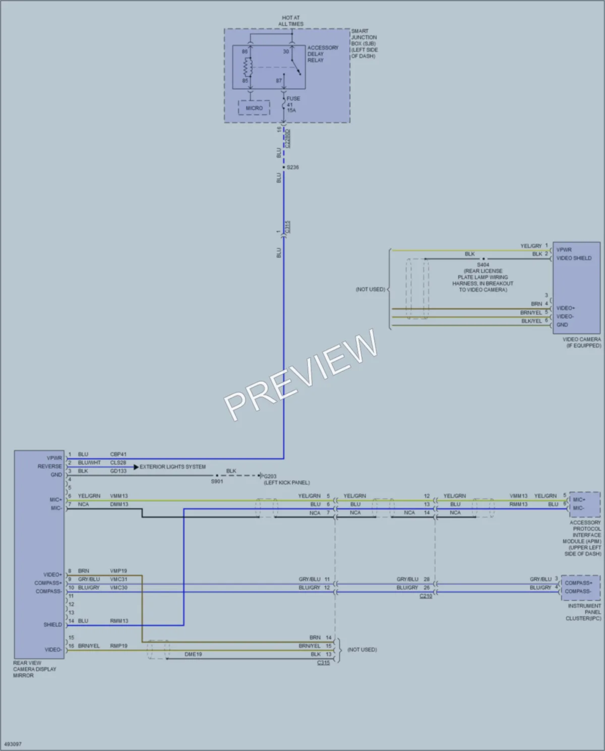2016 Ford E450Econoline Power Mirrors wiring diagram preview