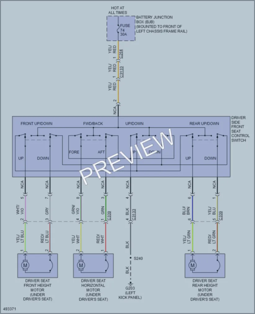2016 Ford E450Econoline Power Seats wiring diagram preview