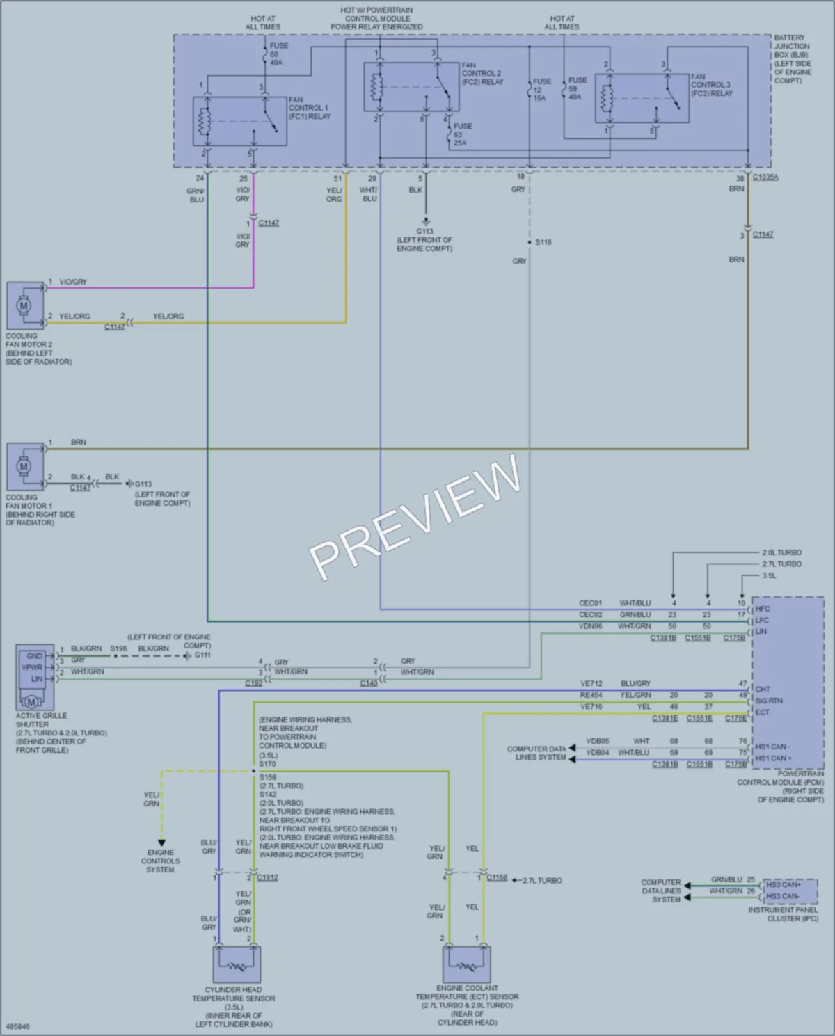 2016 Ford Edge Cooling Fan wiring diagram preview