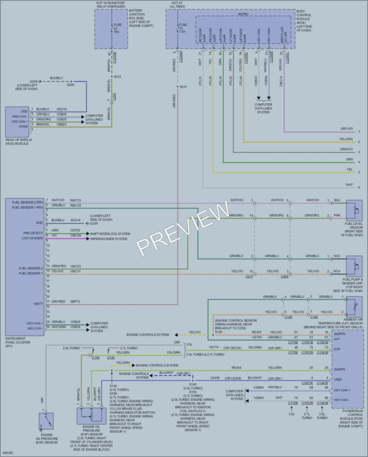 2016 Ford Edge Instrument Cluster wiring diagram preview