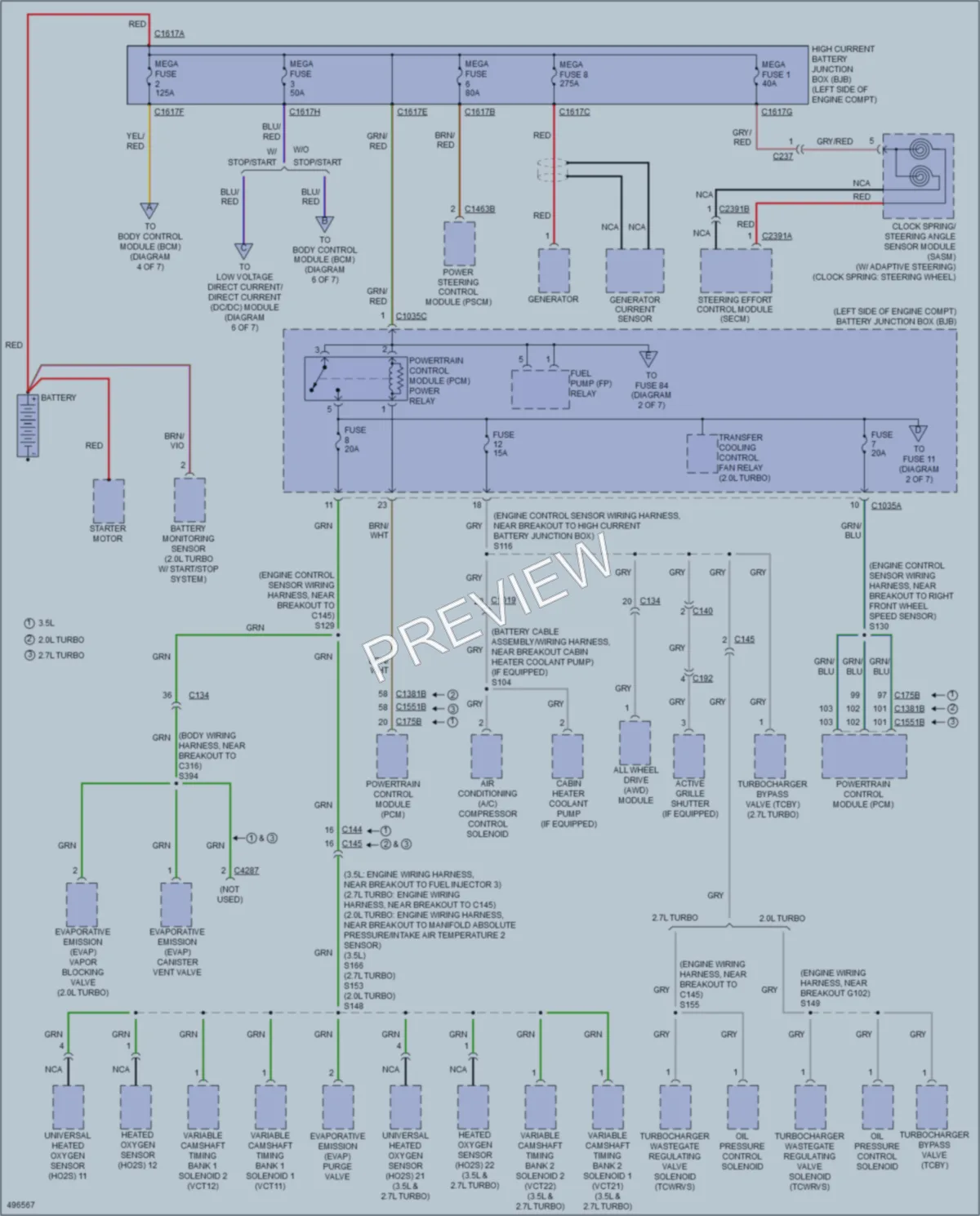 2016 Ford Edge Power Distribution wiring diagram preview
