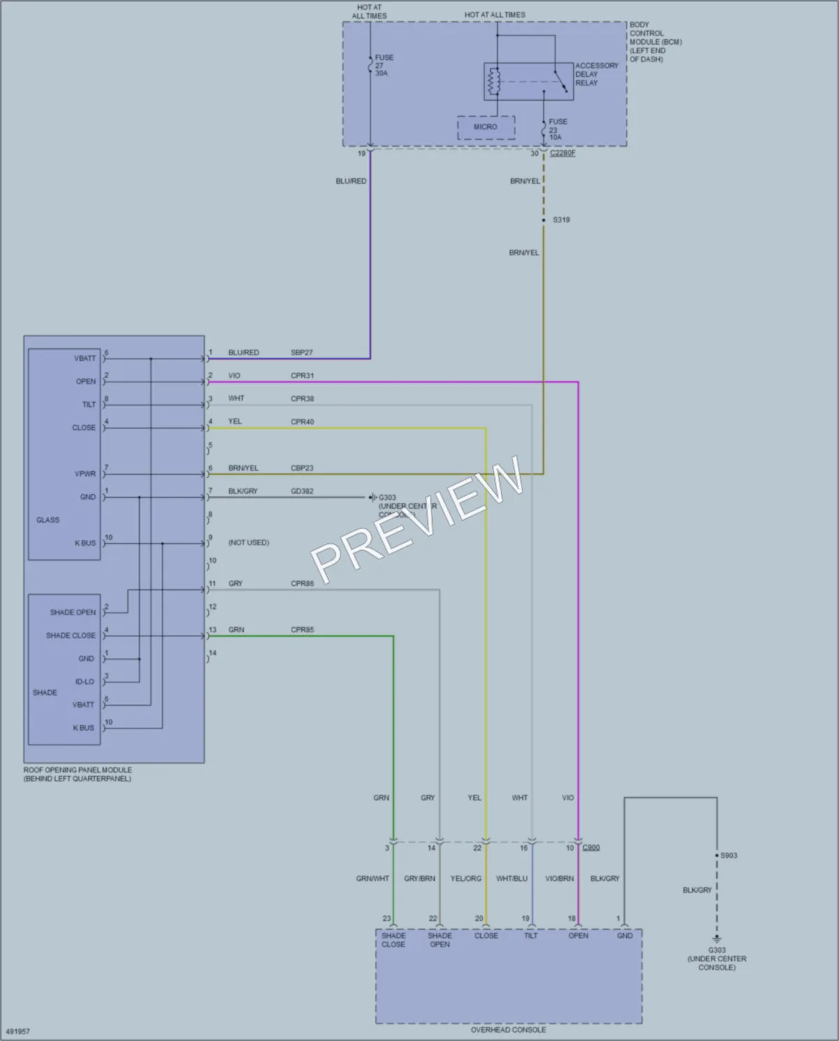2016 Ford Edge Power Top Sunroof wiring diagram preview