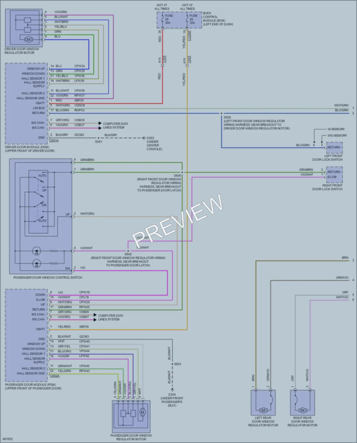 2016 Ford Edge Power Windows wiring diagram preview