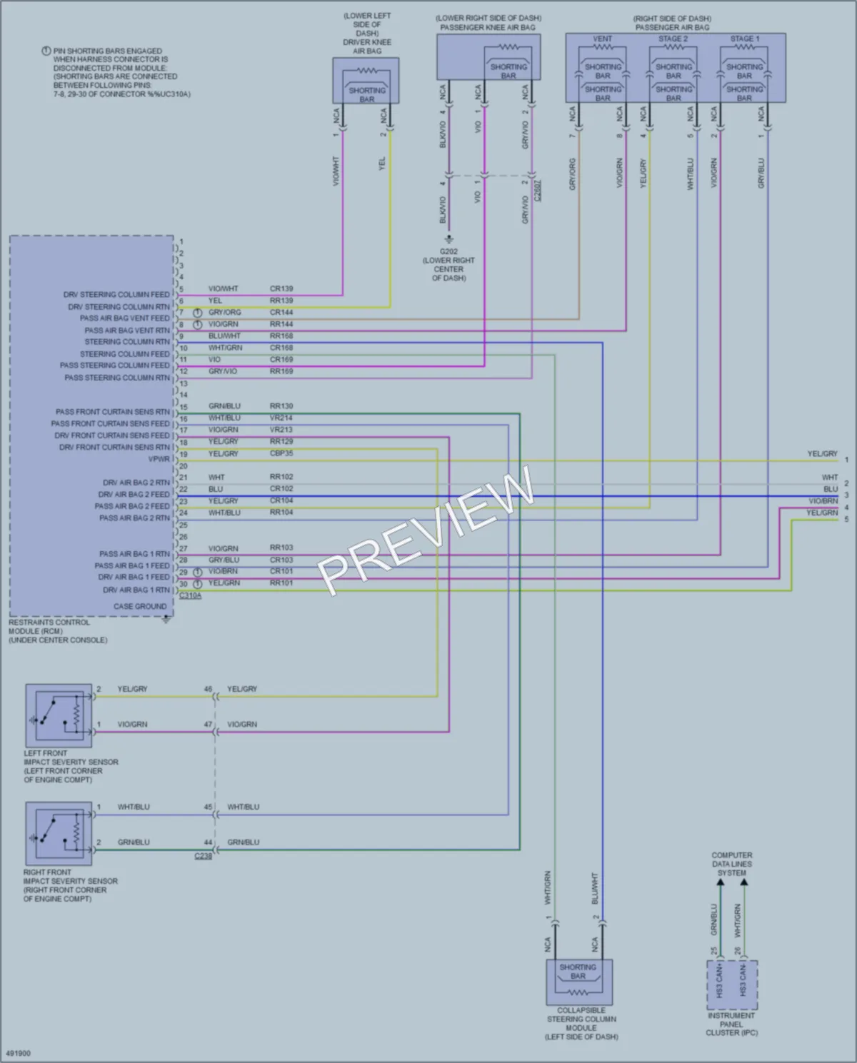 2016 Ford Edge Supplemental Restraints wiring diagram preview