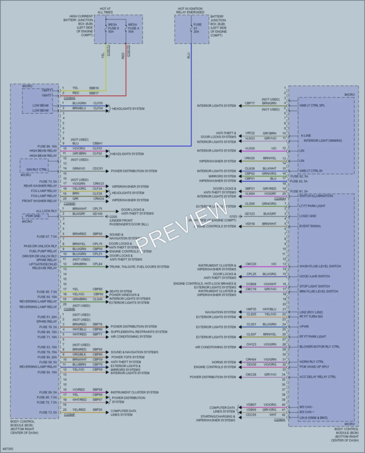 2016 Ford Escape Body Control Modules wiring diagram preview