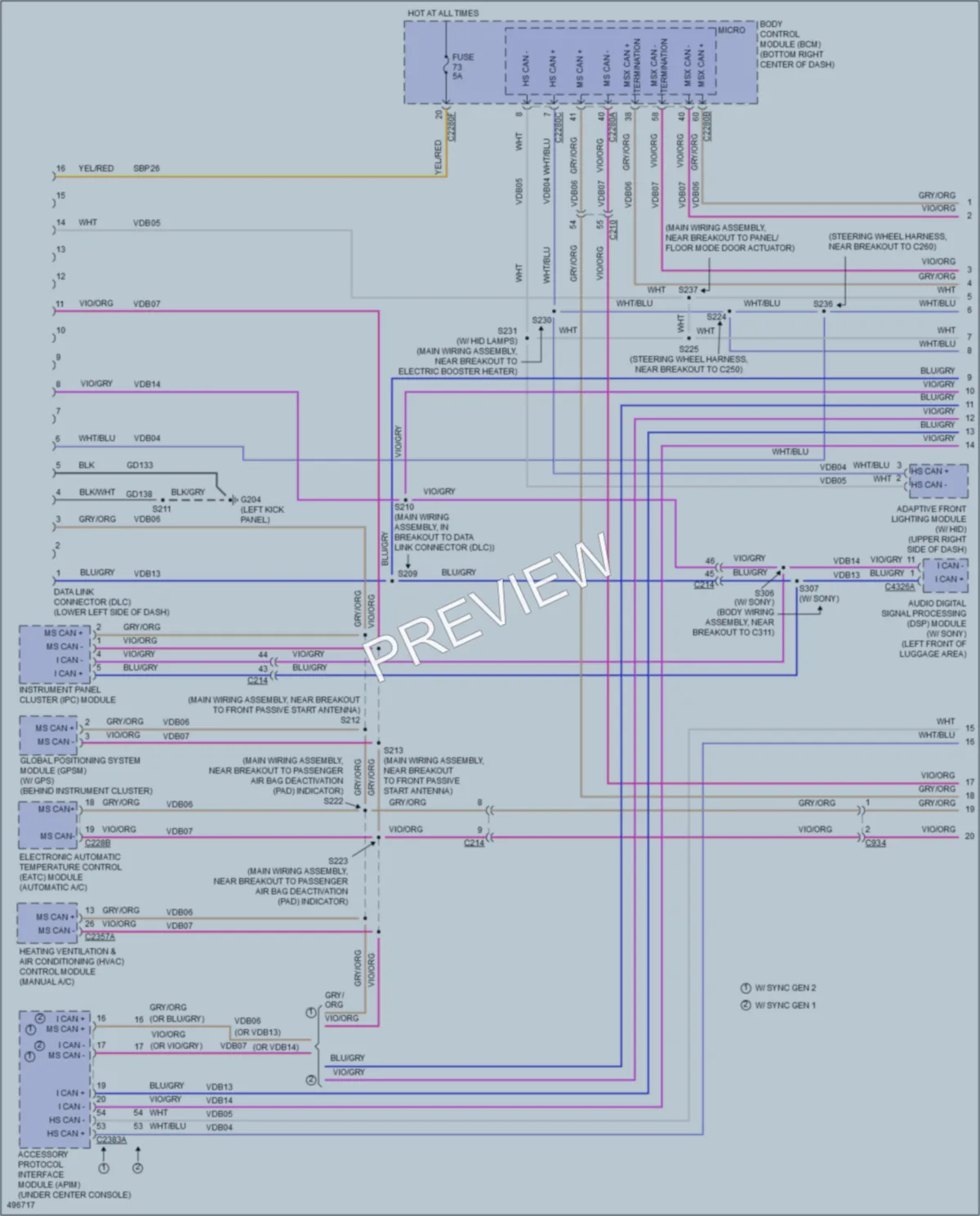 2016 Ford Escape Computer Data Lines wiring diagram preview
