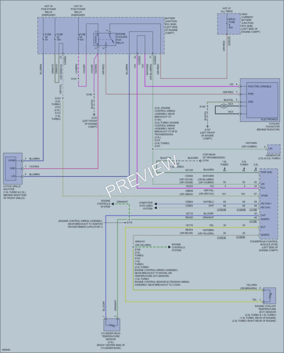 2016 Ford Escape Cooling Fan wiring diagram preview