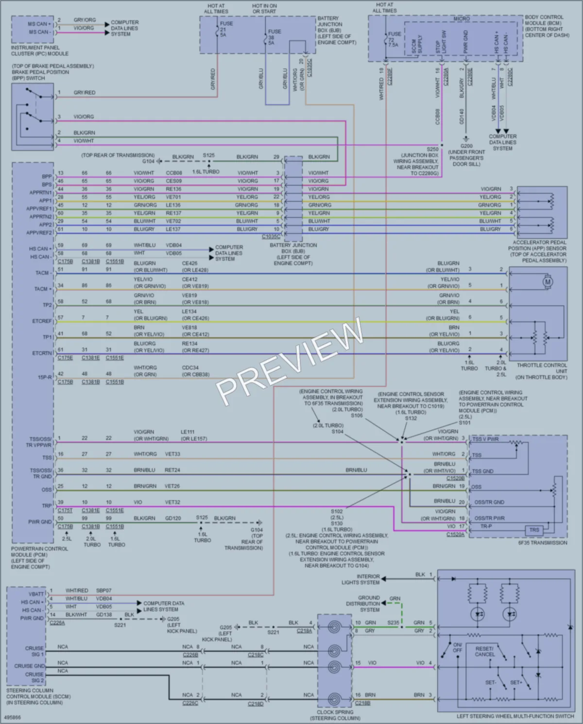 2016 Ford Escape Cruise Control wiring diagram preview