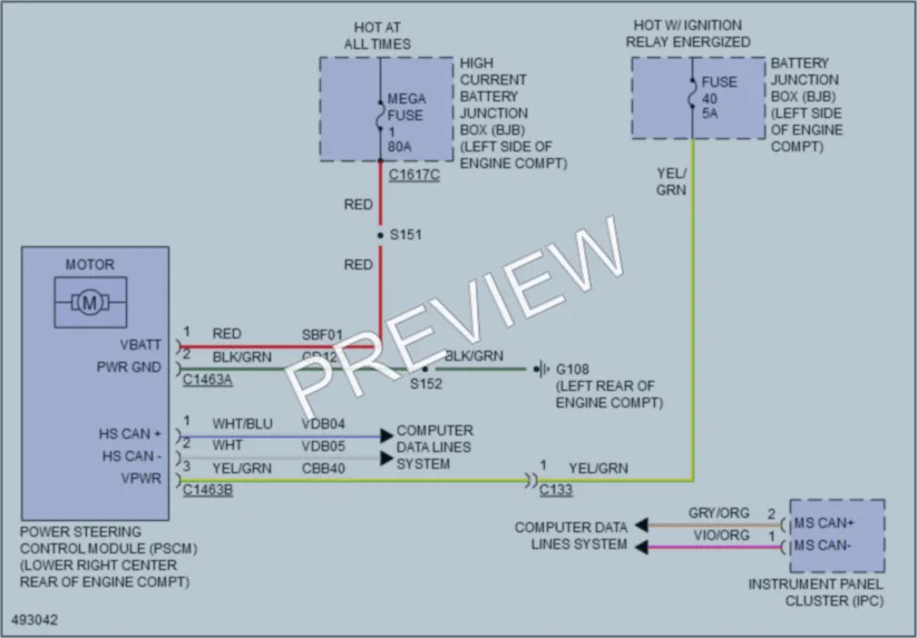 2016 Ford Escape Electronic Power Steering wiring diagram preview