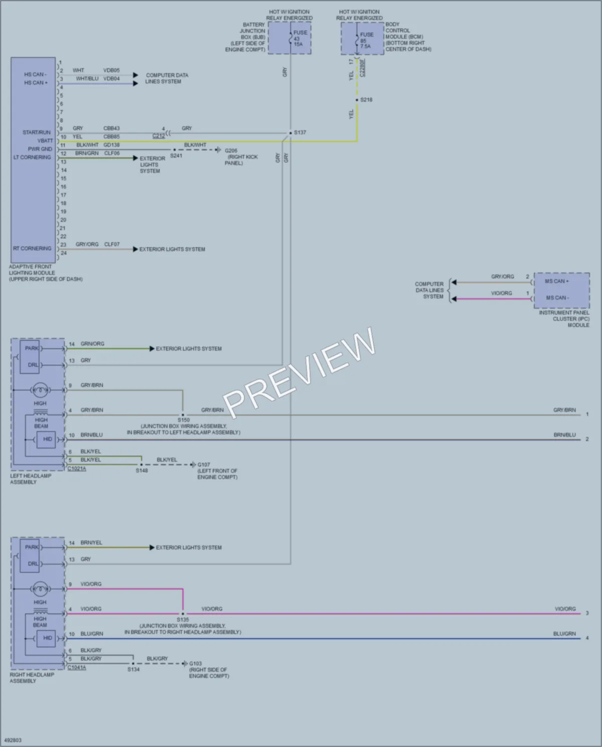 2016 Ford Escape Headlights wiring diagram preview
