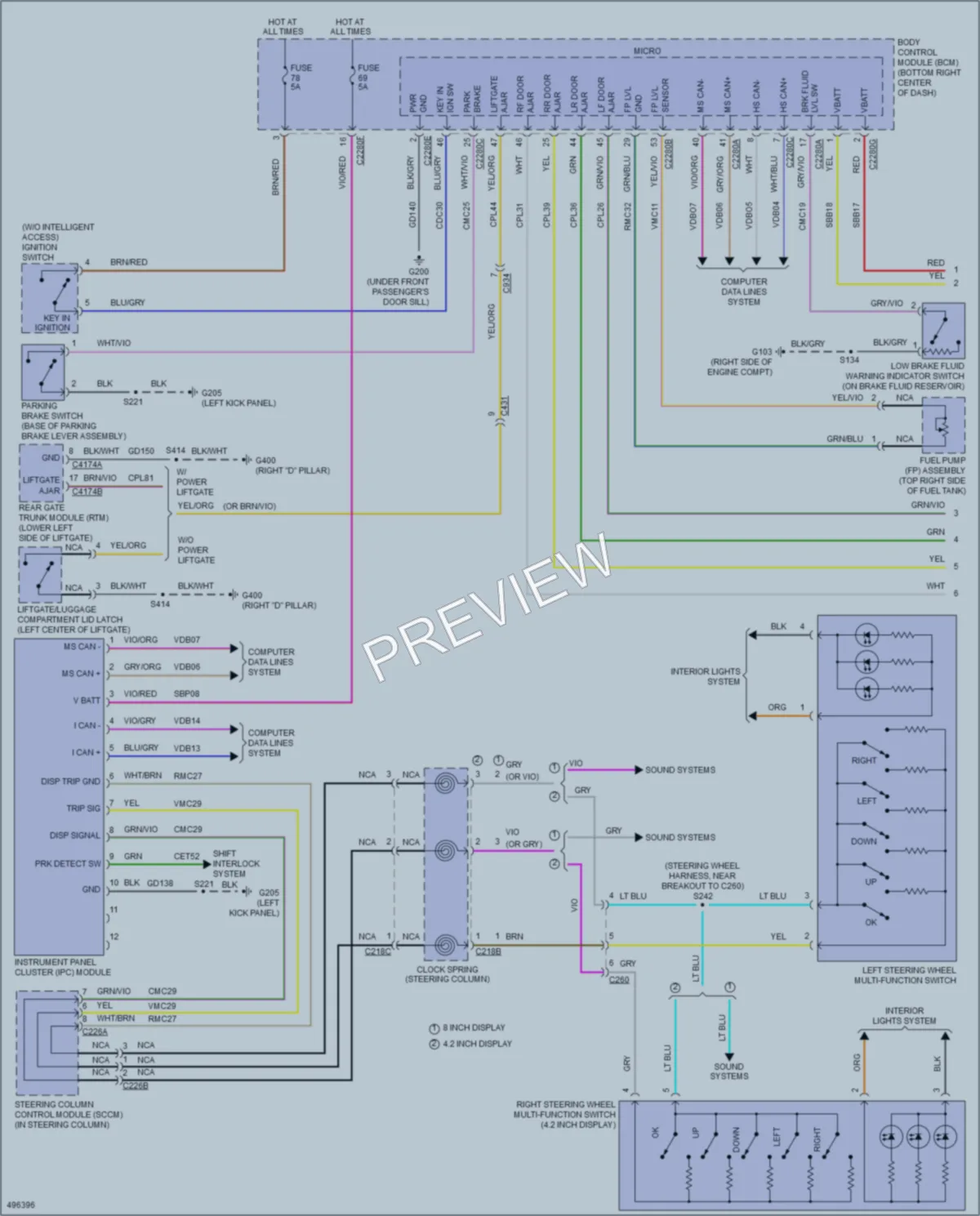 2016 Ford Escape Instrument Cluster wiring diagram preview