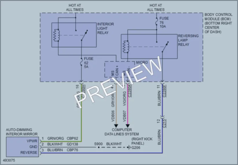 2016 Ford Escape Power Mirrors wiring diagram preview