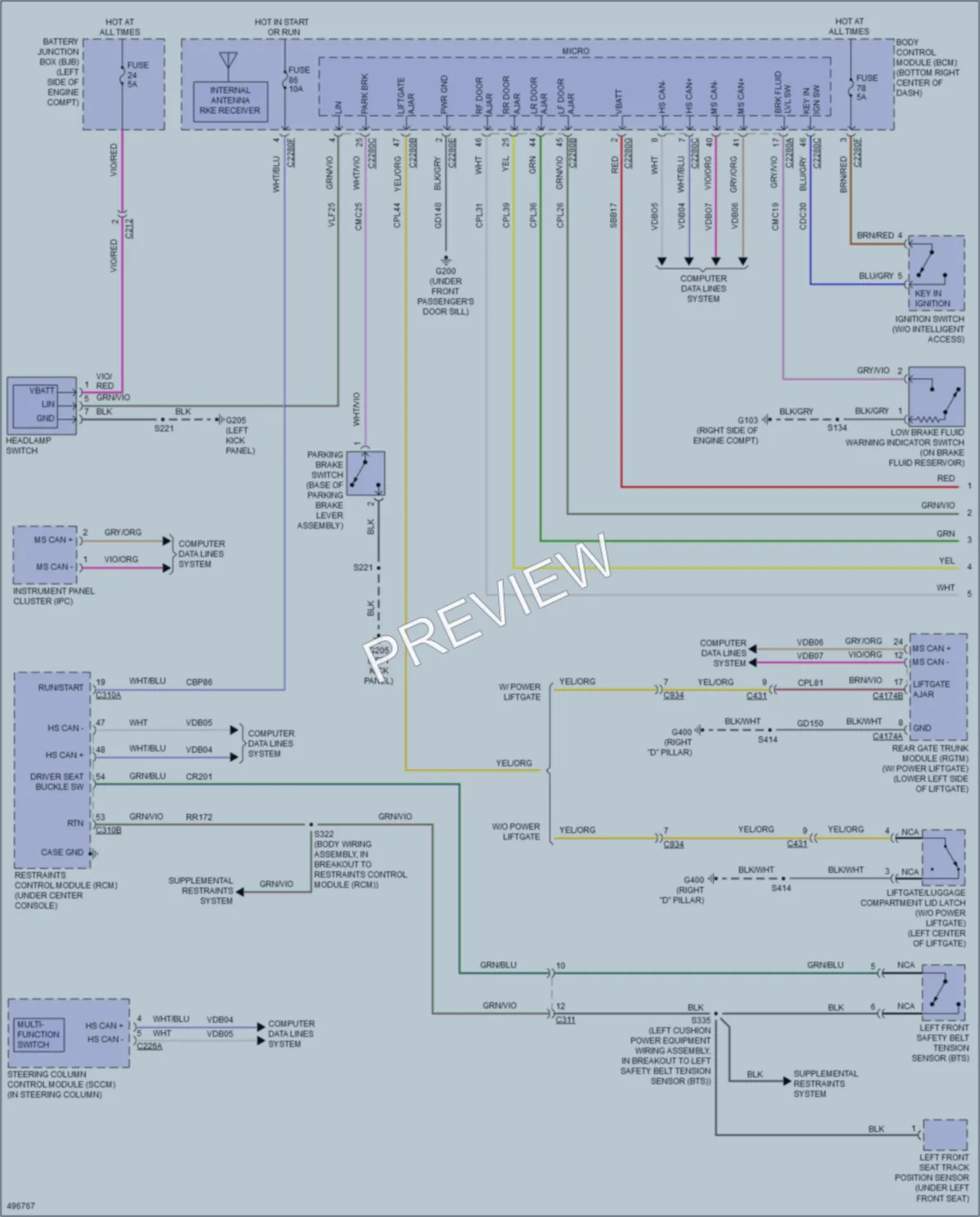 2016 Ford Escape Warning Systems wiring diagram preview