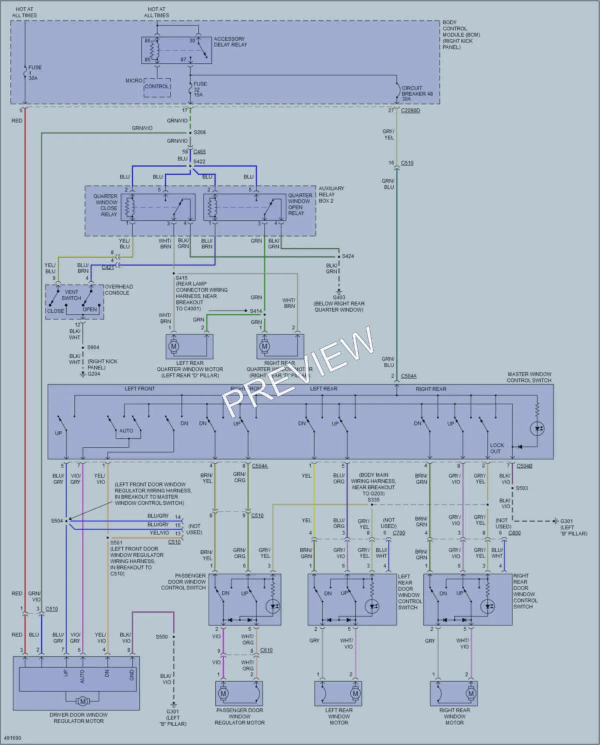 2016 Ford Expedition Power Windows wiring diagram preview